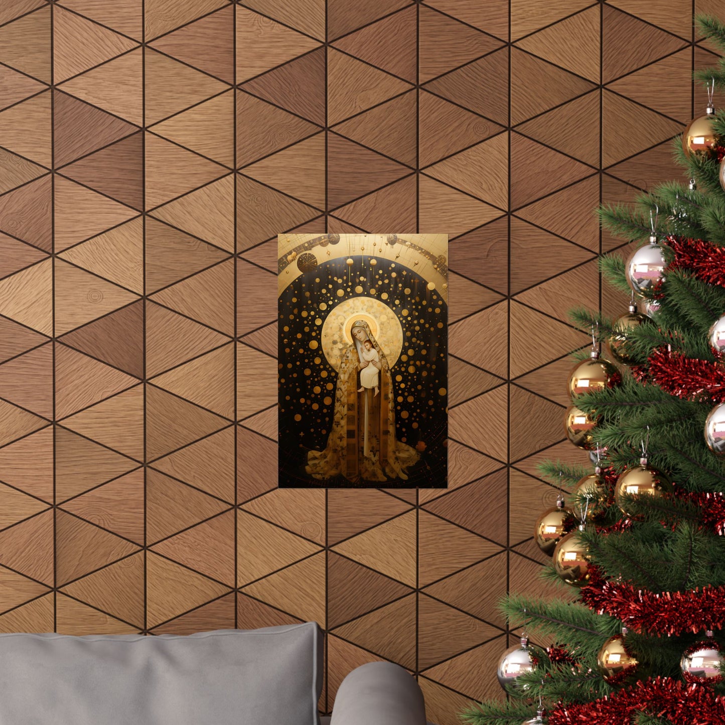 The Golden Mary - Mary The Blessed Virgin - Sanctified Souls Print - Multiple Sizes - Premium Matte Vertical Posters