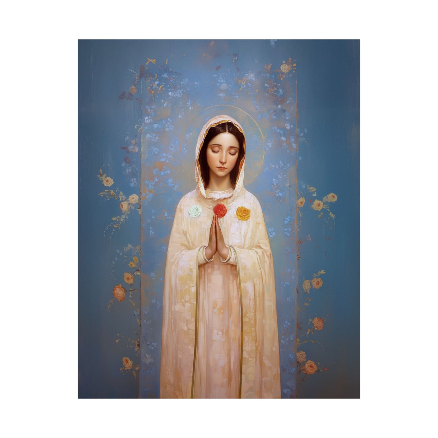 Rosa Mystica - Mystical Rose - Mother Mary - Marian Art - Sanctified Souls Print - Multiple Sizes - Premium Vertical Posters