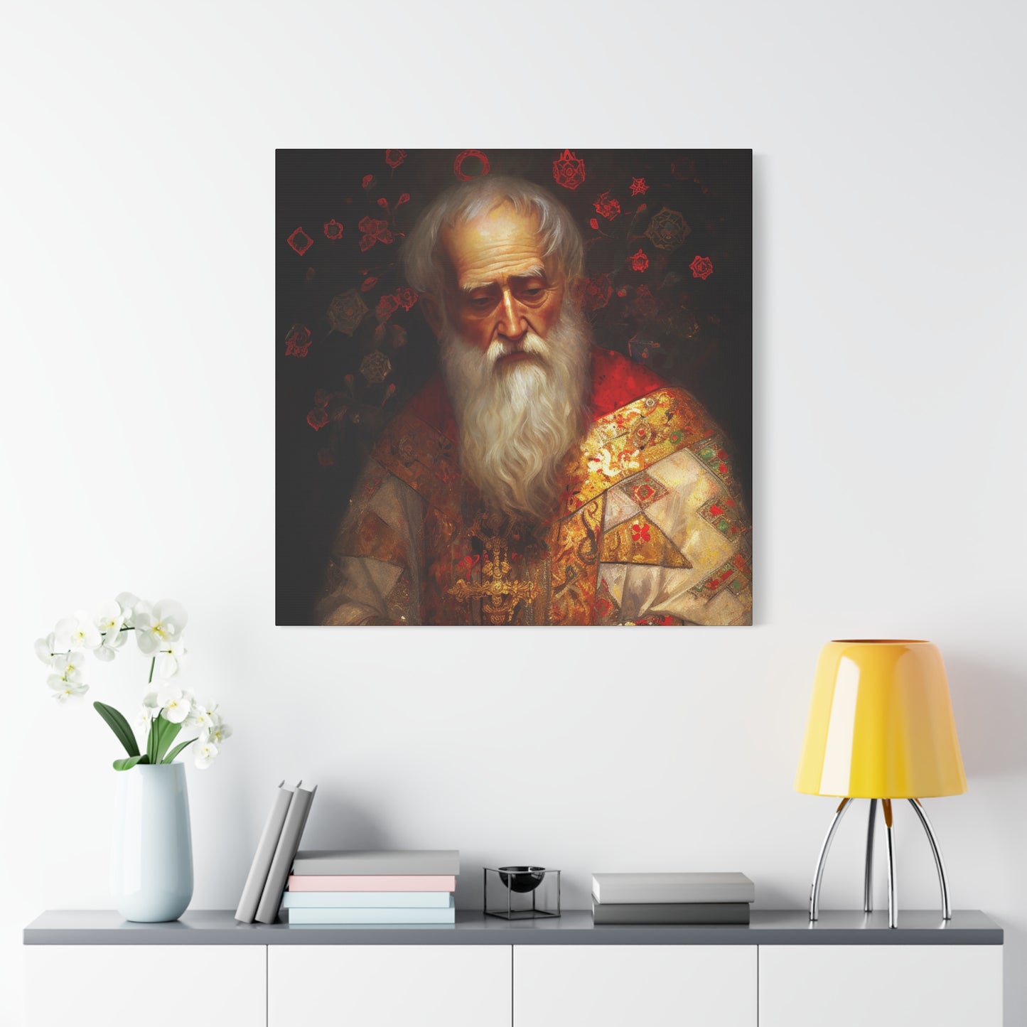 Saint Nicholas - Museum Wrapped Canvas - Sanctified Souls Print - Religious Art for your Home - Father Christmas - Catholic Christmas