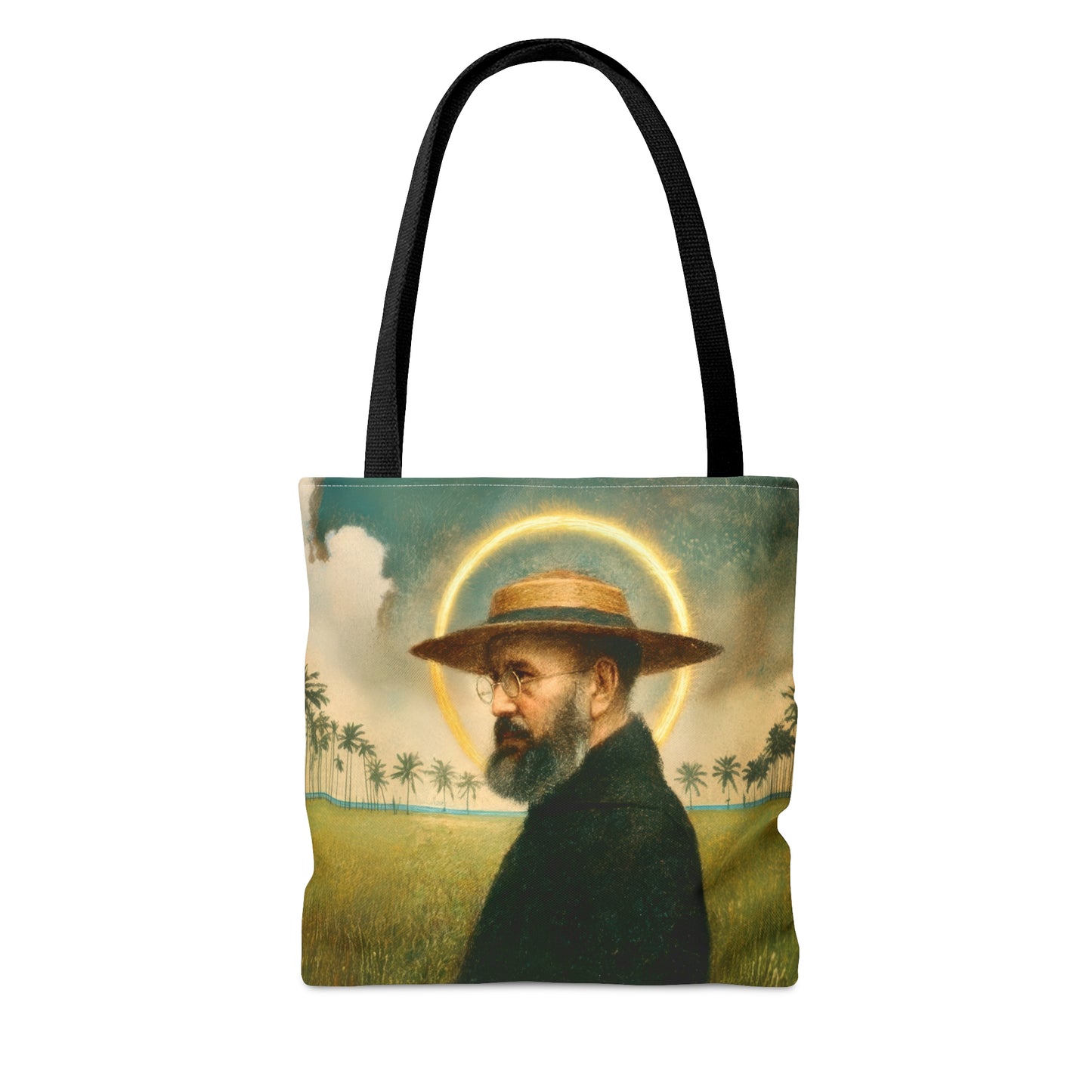 Saint Damien of Molokai Tote Bag - Large Medium Small Faith Art Bag - Catholic Faith Purse - Double Sided