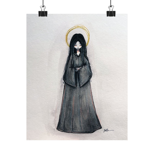 Blessed Mary Magdalen Kiota Hand-Drawn Catholic Art Print | Martyrs of Japan Devotional Wall Art | Sanctified Solocosmo Religious Poster