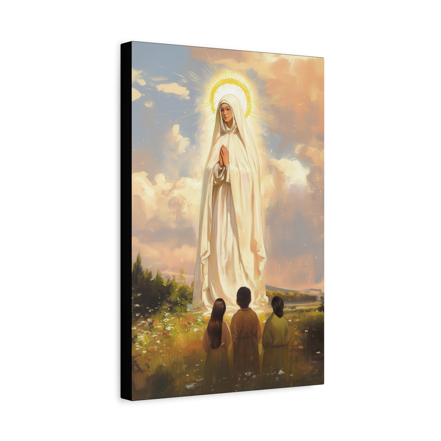 Our Lady of Fátima - Gallery Wrapped Canvas - Print - Religious Art for your Home - Catholic art print - prayer room art