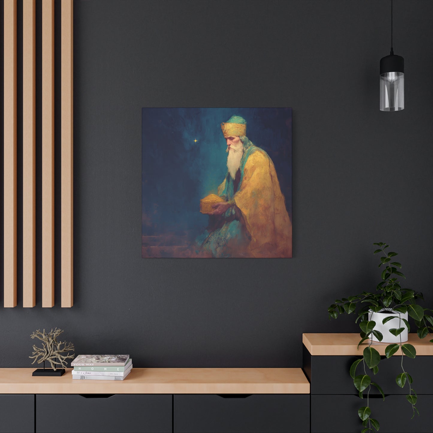Caspar and the Offering of Worship - 3 Wise Men - Gallery Wrapped Canvas - Print - Religious Art for your Home - Catholic