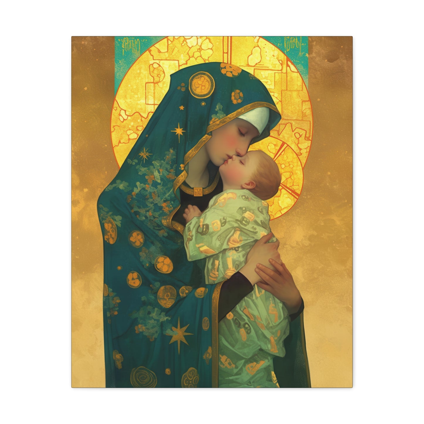 Peaceful Refuge - Mary and the Christ Child - Museum Wrapped Canvas - Print - Religious Art for your Home - Catholic Saint Art