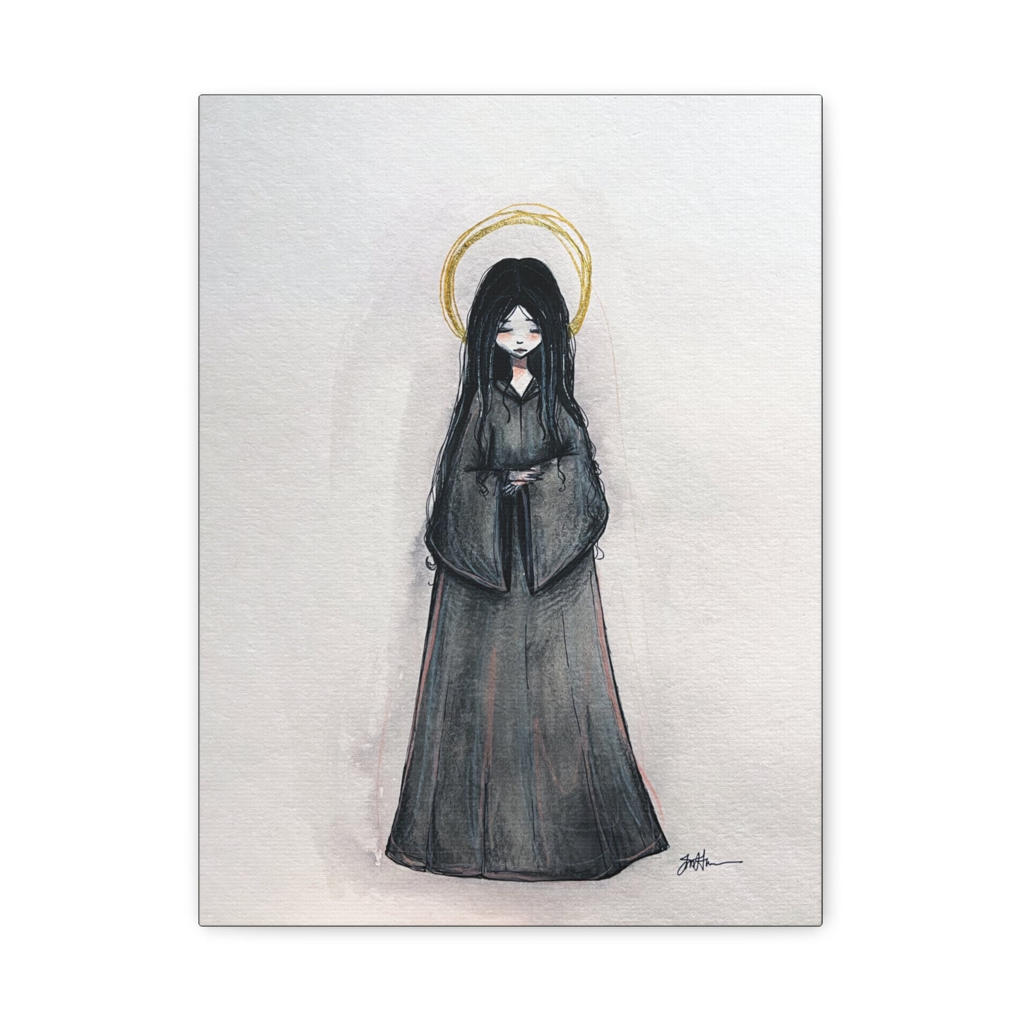 Blessed Mary Magdalen Kiota Hand-Drawn Catholic Canvas Print | Martyrs of Japan Sacred Art | Sanctified Solocosmo Religious Artwork