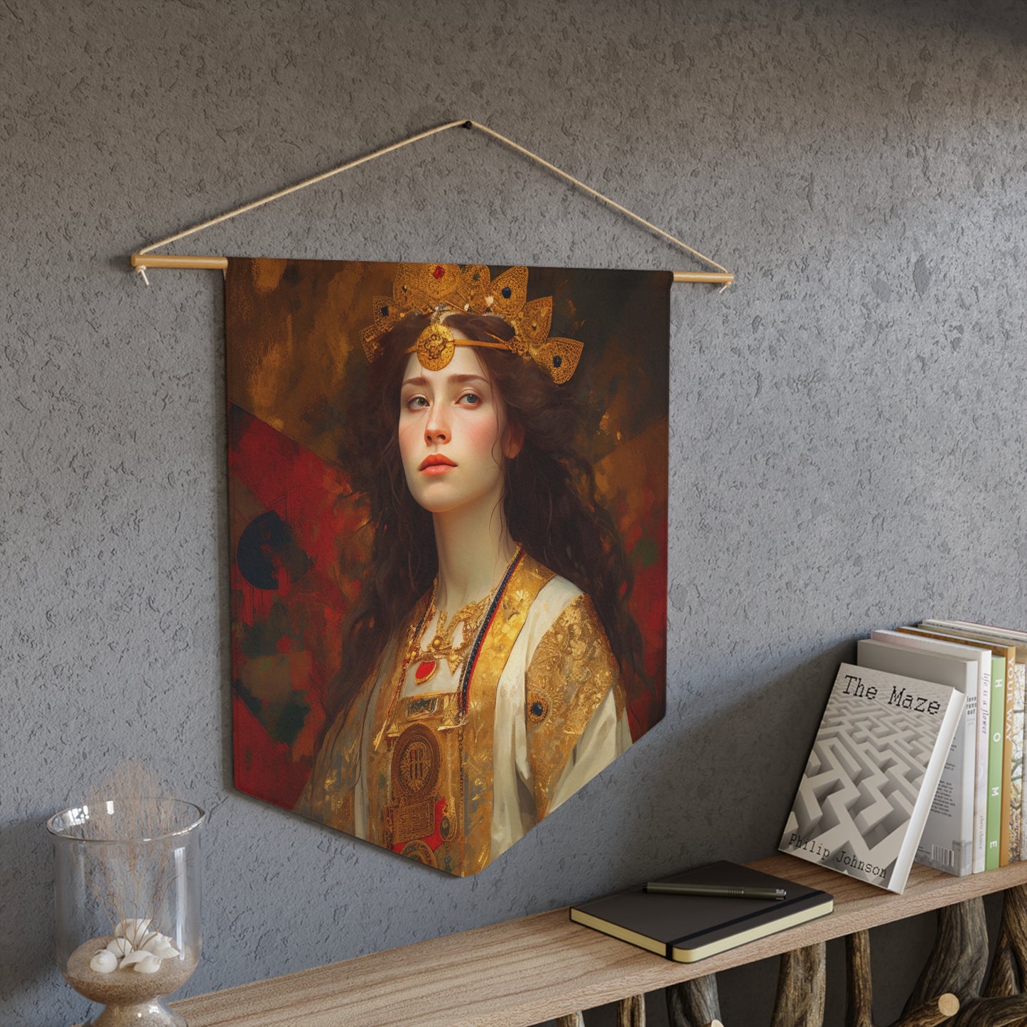 Saint Barbara Wall Banner / Wall Hanging - Unique Religious Art for your home - Prayer room - Catholic Home Art - 18" x 21"