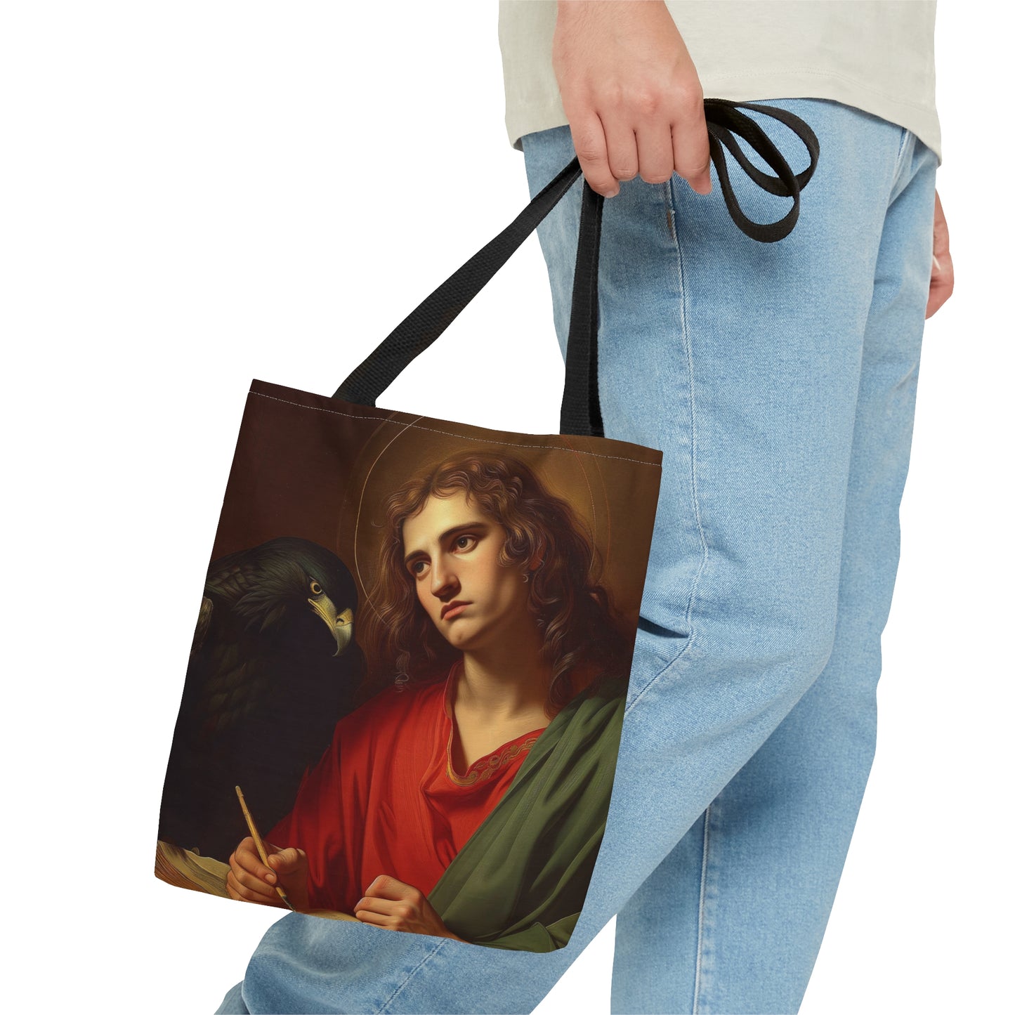 Saint John the Apostle Tote Bag - Large Medium Small Faith Art Bag - Re usable Tote Purse - Double Sided - Catholic Art Bag