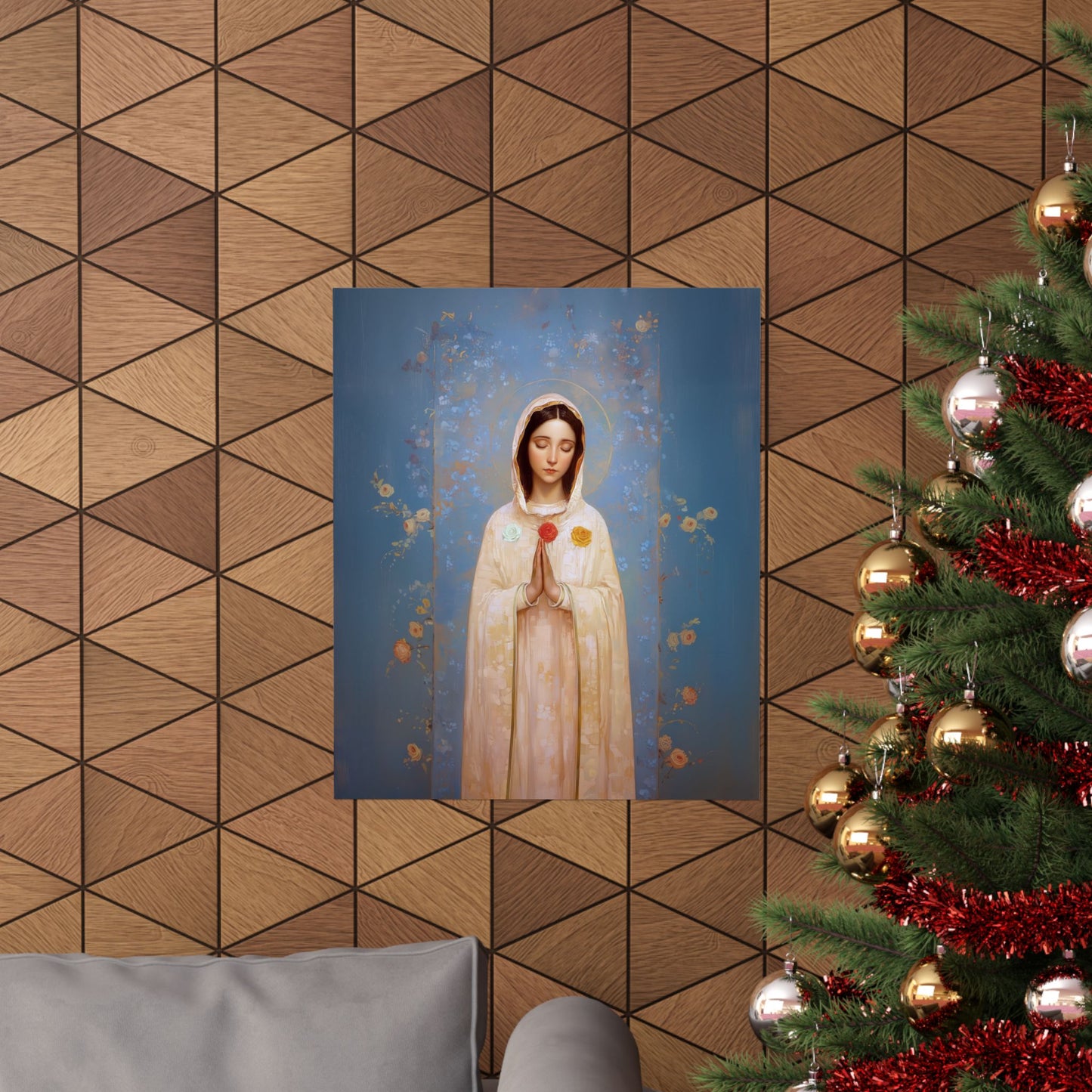 Rosa Mystica - Mystical Rose - Mother Mary - Marian Art - Sanctified Souls Print - Multiple Sizes - Premium Vertical Posters