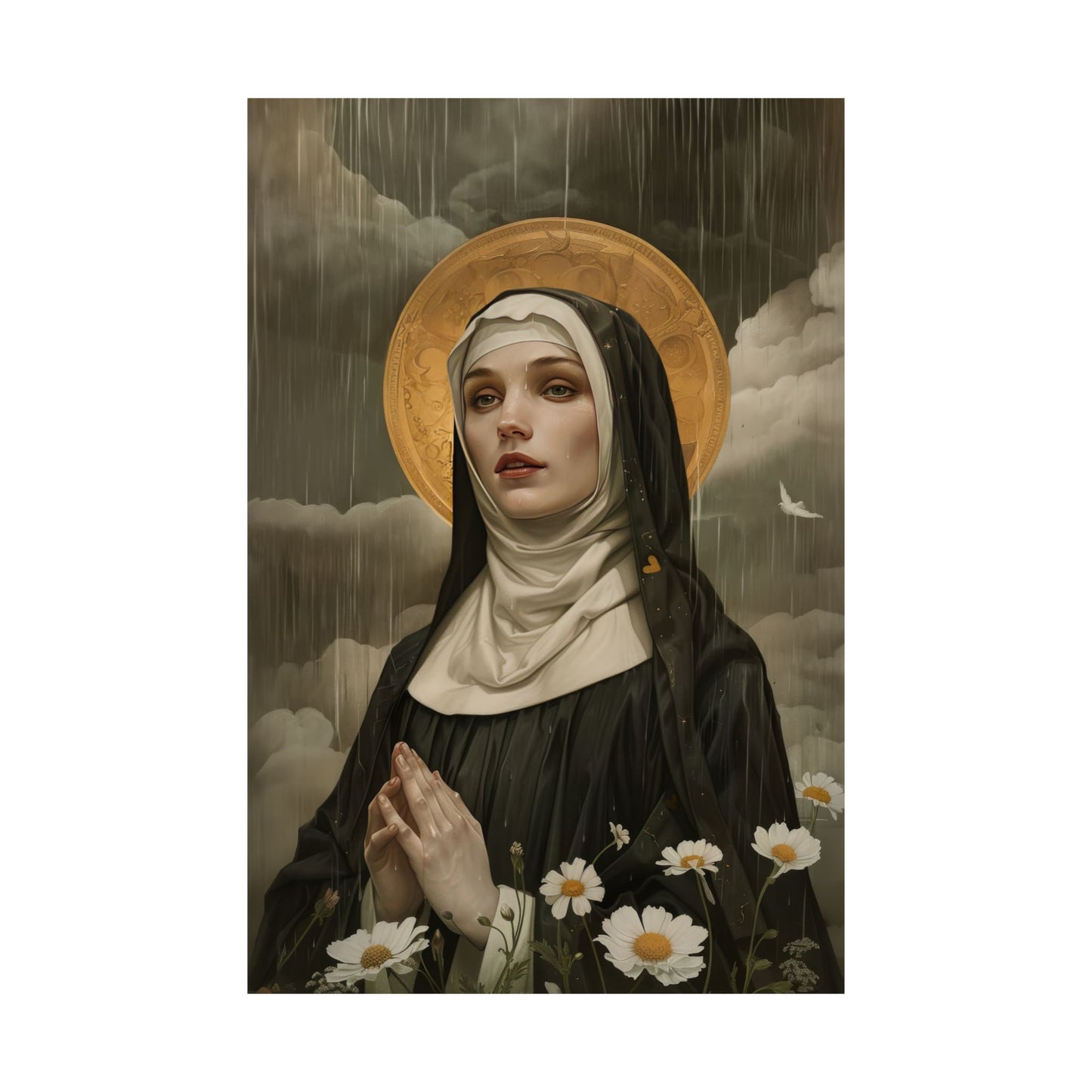 Saint Scholastica Print - Sanctified Souls Print - Multiple Sizes - Premium Matte Vertical Posters - Catholic Art for your home - Religious