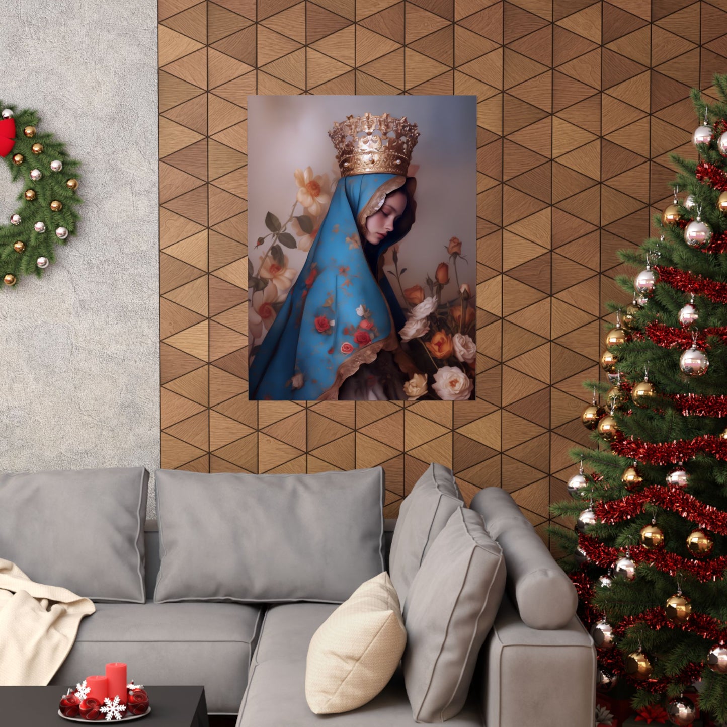 Our Lady of the Roses - Sanctified Souls Print - Multiple Sizes - Premium Matte Vertical Posters - Mother Mary Print
