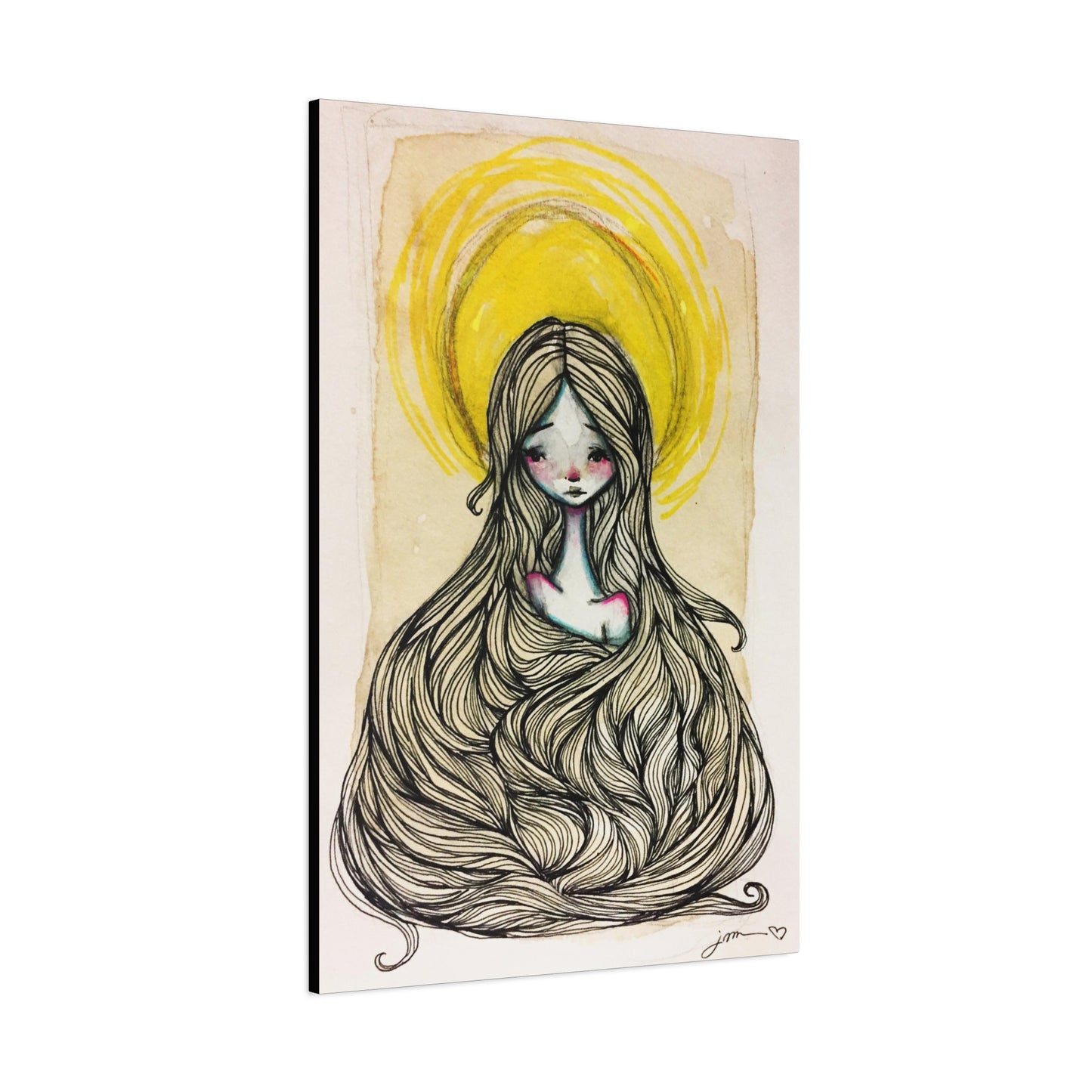 Saint Agatha of Sicily Canvas Print - Hand-Drawn Catholic Art Print | Christian Sacred Wall Art | Sanctified Solocosmo Religious Artwork