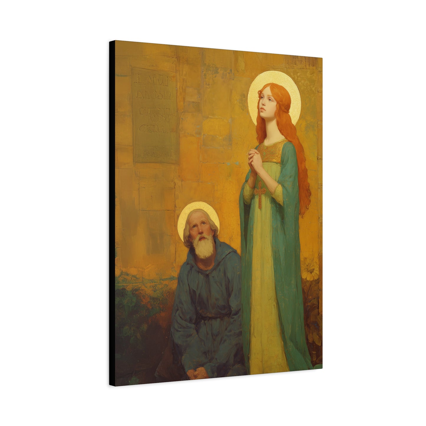 Saints Justina and Cyprian - Multiple Sizes - Catholic Home art - Museum Wrapped Canvas - Sanctified Souls Print - Catholic Martyr Art