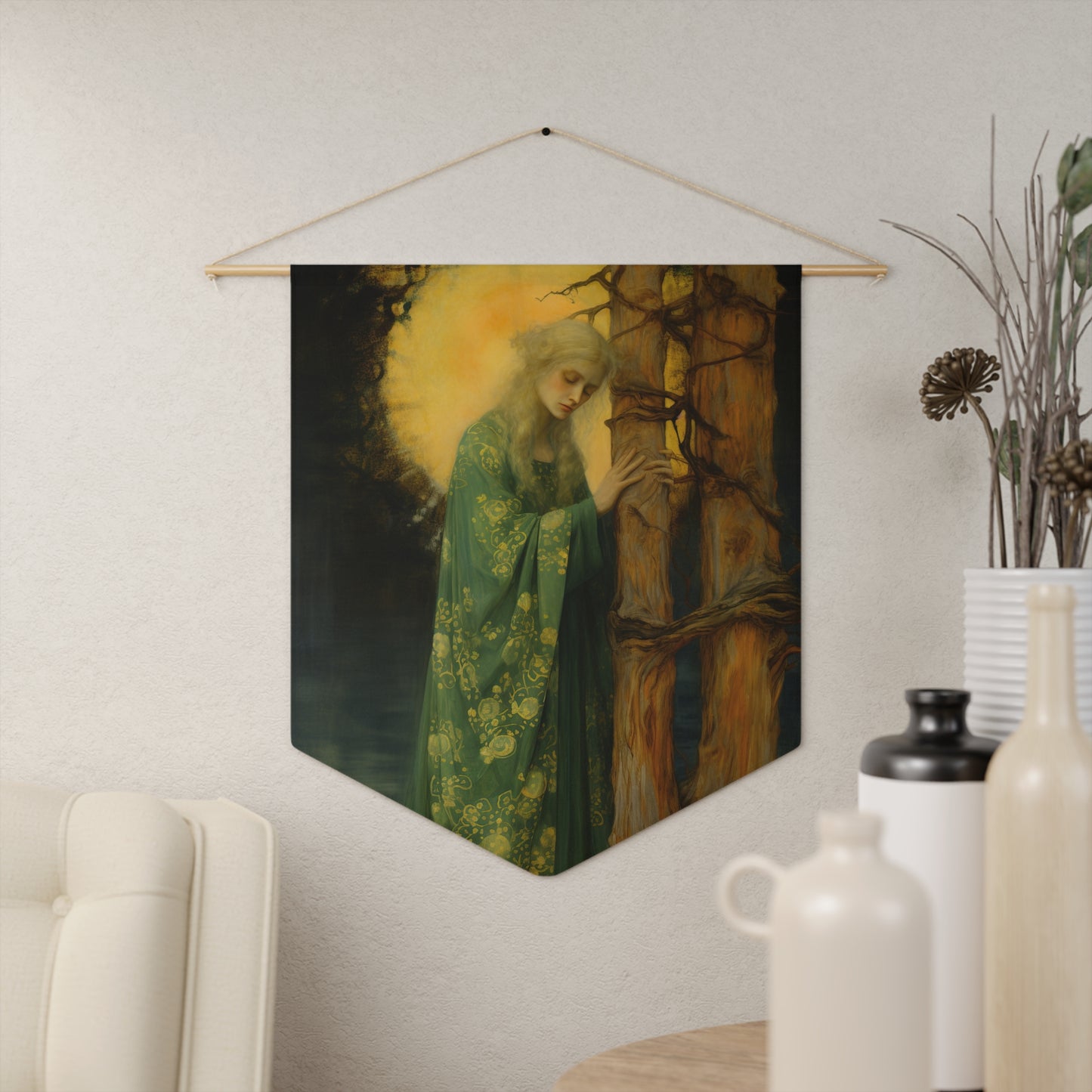 Saint Afra Wall Banner / Wall Hanging - Unique Religious Art for your home - Prayer room - Catholic Home Art - 18" x 21"