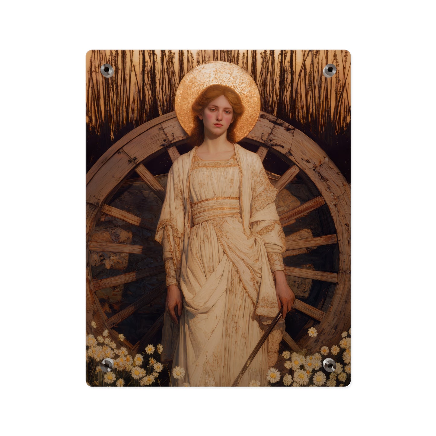 Saint Catherine of Alexandria Wall Art Panel - Ready to Hang Acrylic Print - Catholic Saint Art - Patron Saint Print - No Frame needed