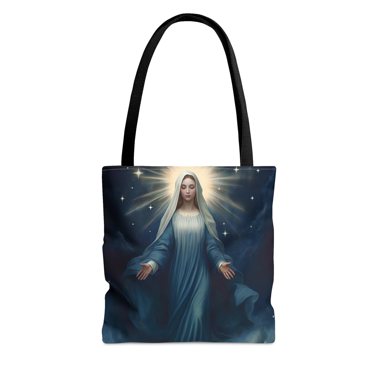 Our Lady Star of the Sea Tote Bag - Large Medium Small Faith Art Bag - Re usable Tote Purse - Double Sided - Catholic Art Bag - Mother Mary