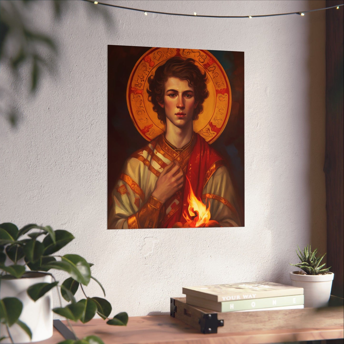 Saint Lawrence Deacon and Martyr  - Sanctified Souls Print - Multiple Sizes - Premium Matte Vertical Posters