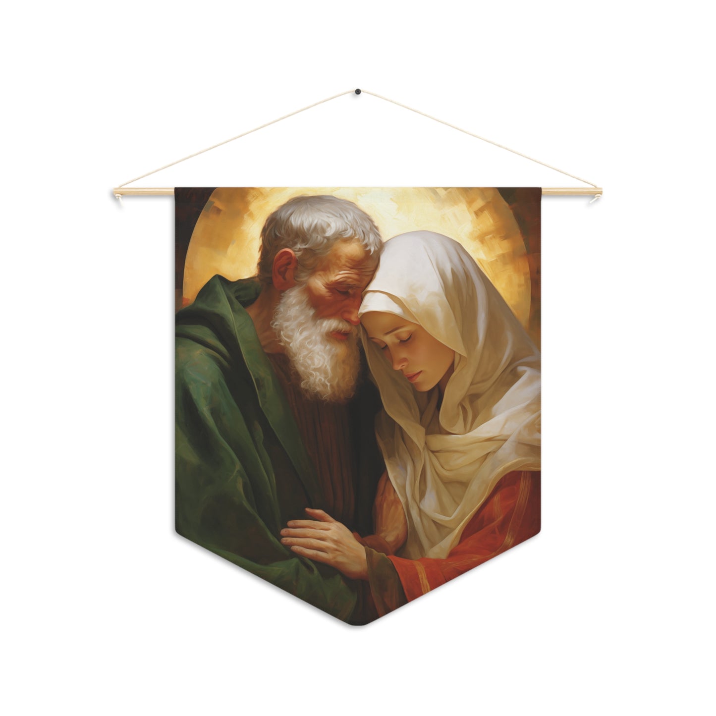 Saints Zecheriah and Elizabeth Wall Banner / Wall Hanging / Pennant - Religious Art for your home - Catholic Art - Large - 18" x 21"