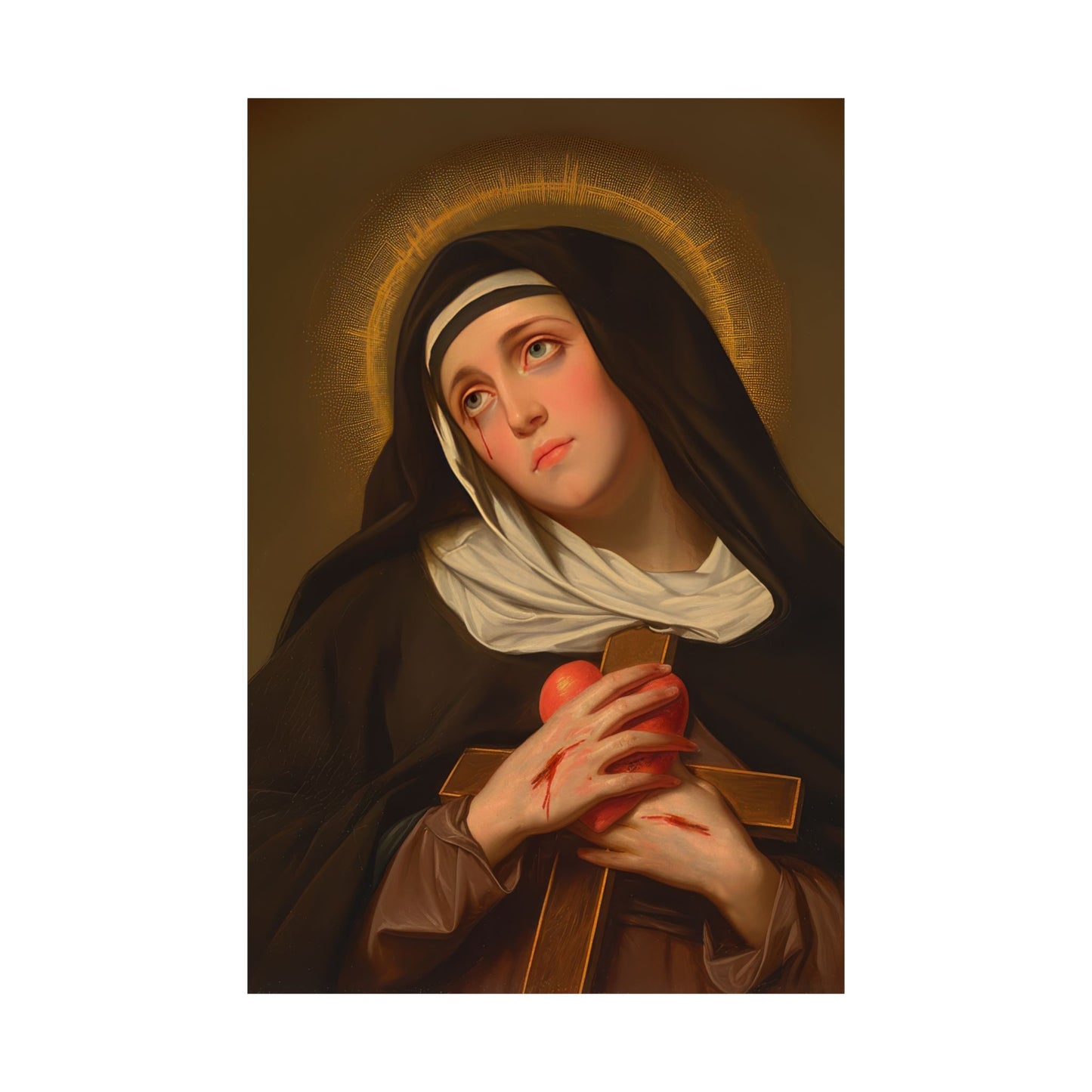 Saint Veronica Giuliani - Sanctified Souls Print - Multiple Sizes - Premium Posters - Catholic Art - Christian painting