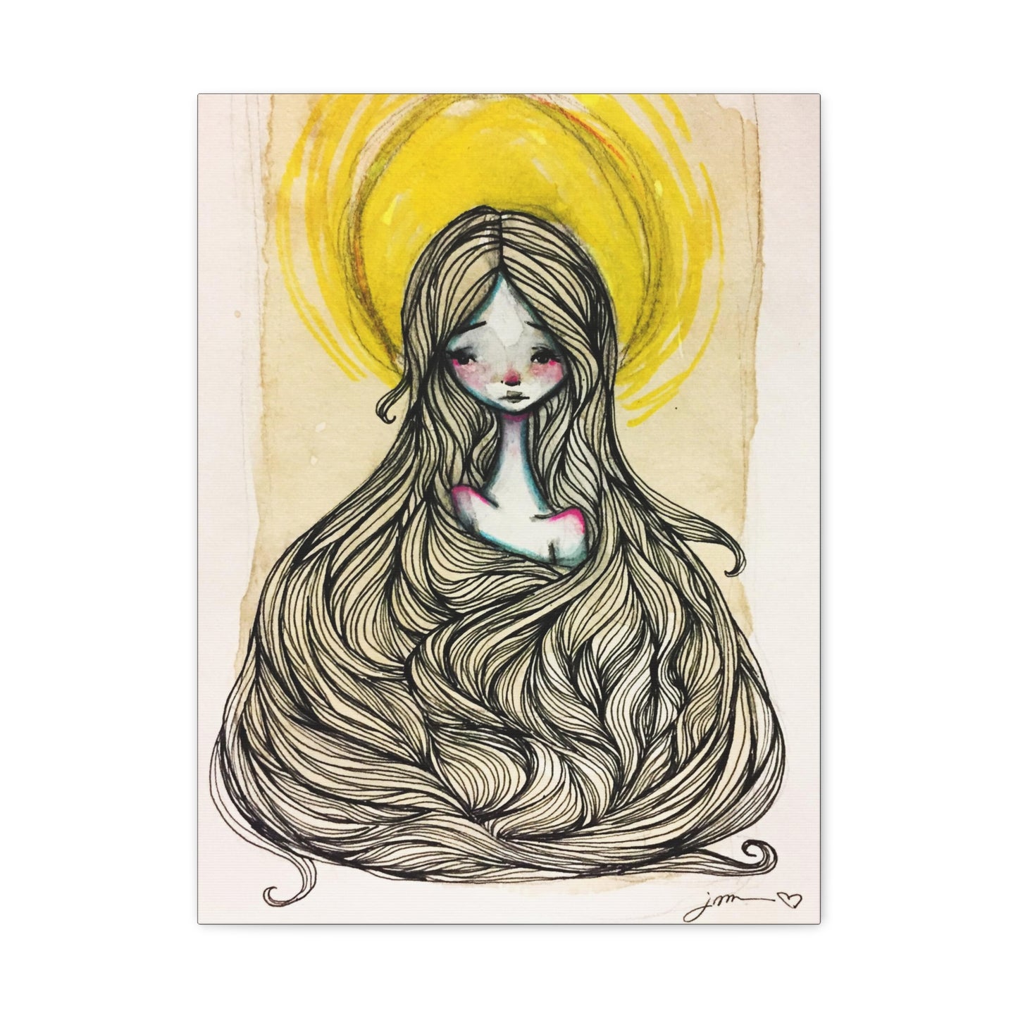 Saint Agatha of Sicily Canvas Print - Hand-Drawn Catholic Art Print | Christian Sacred Wall Art | Sanctified Solocosmo Religious Artwork