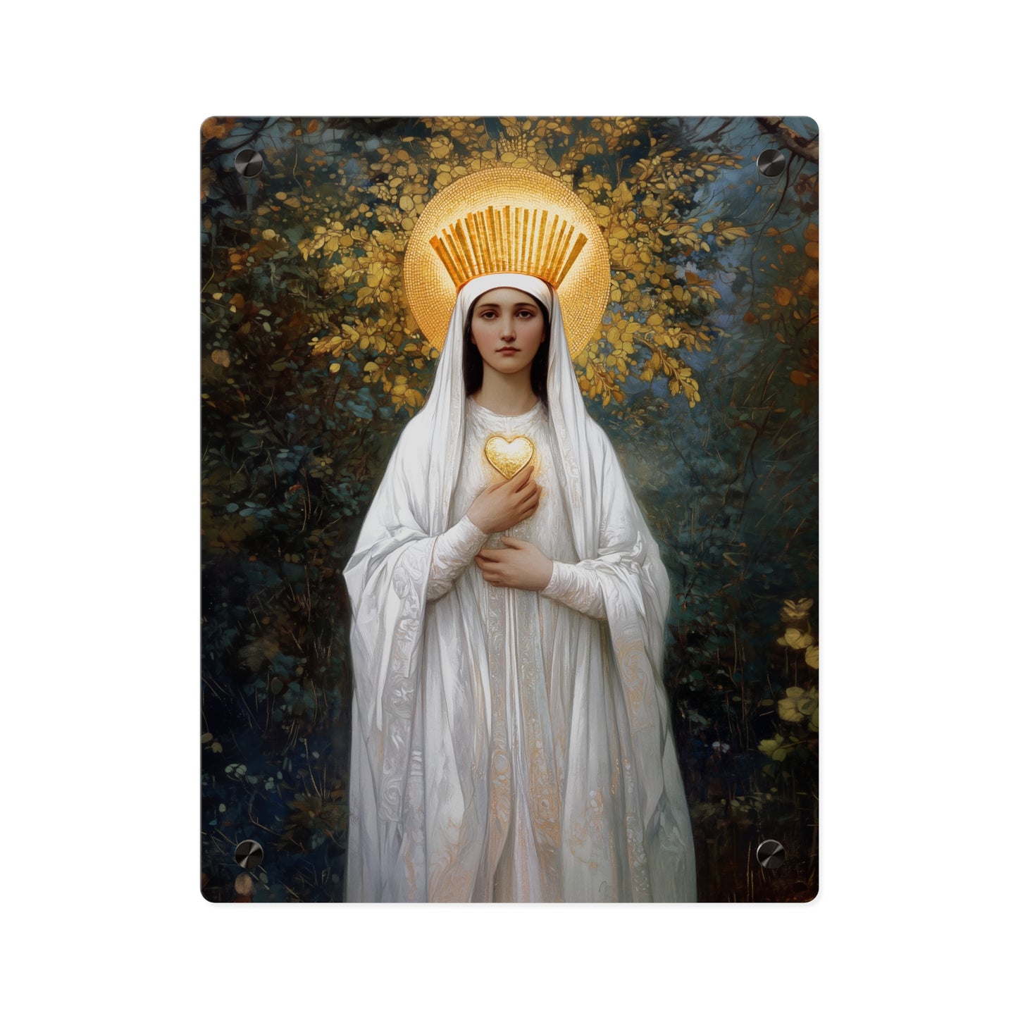 Our Lady of Beauraing - Our Lady of the Golden Heart - Marian Art - Wall Art Panel - Ready to Hang Acrylic Print - Saint Art - Catholic Art