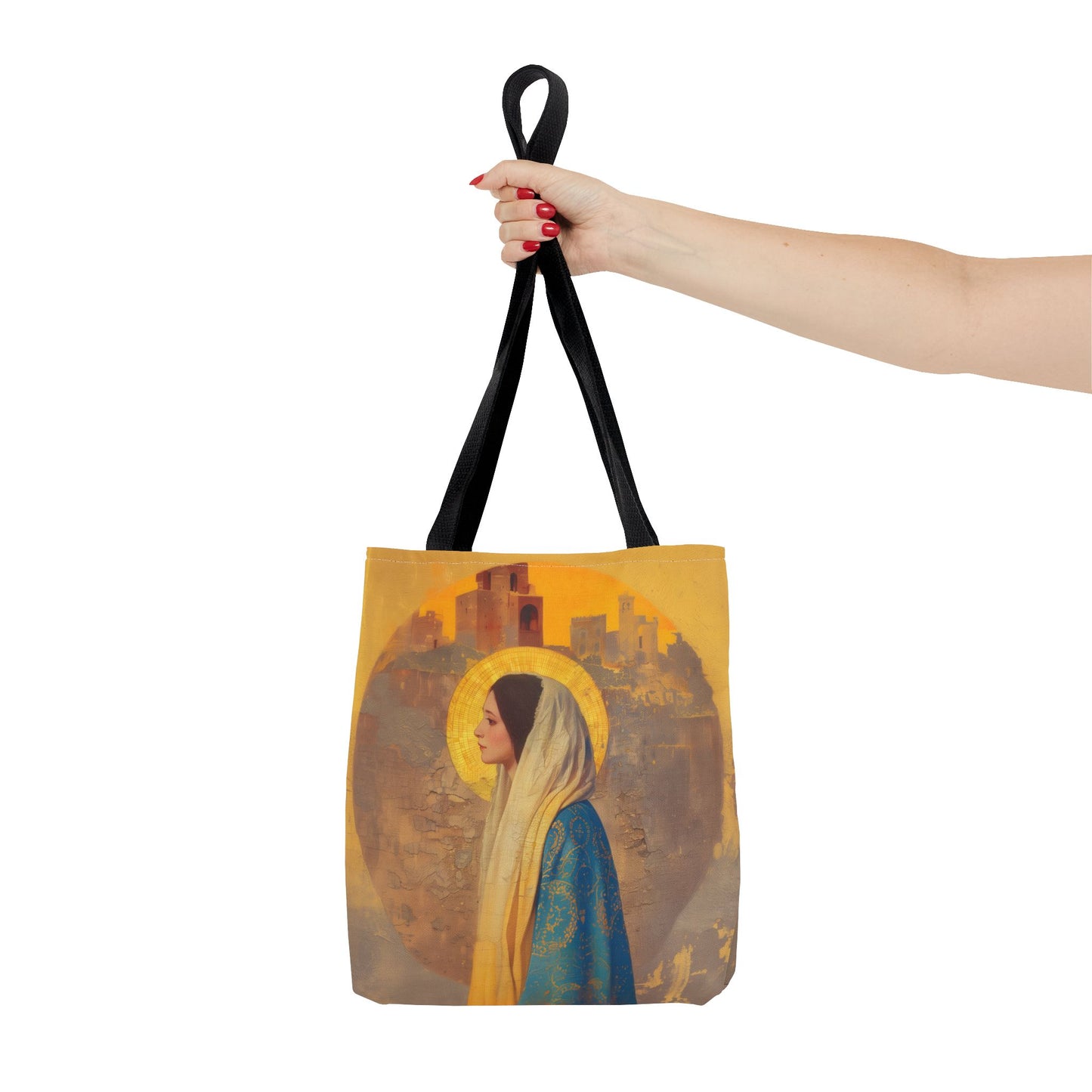 Mary of Nazareth - Mother Mary - Marian Title - Virgin Mary Tote Bag - Large Medium Small Faith Art Bag - Tote Purse - Double Sided