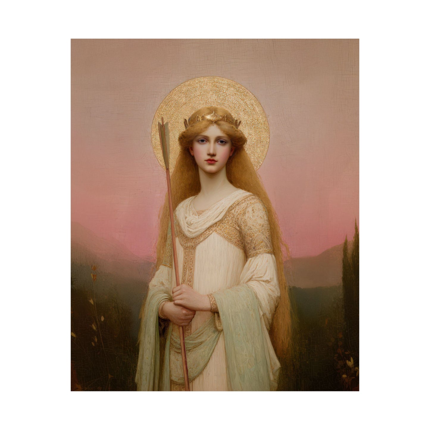Saint Ursula -  Catholic Art - Multiple Sizes - Premium Posters - Catholic Art - Christian Home - Catholic Saint Art