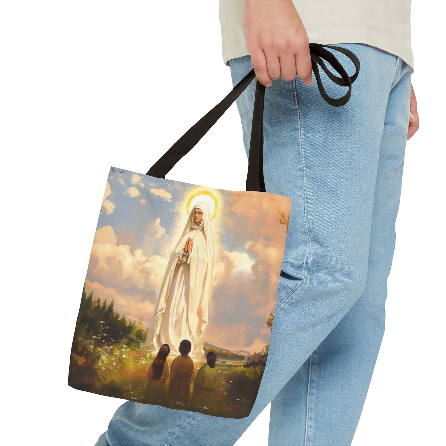 Our Lady of Fátima Tote Bag - Large Medium Small Faith Art Bag - Catholic Faith Purse - Religious Carry All Reusable Tote Bag