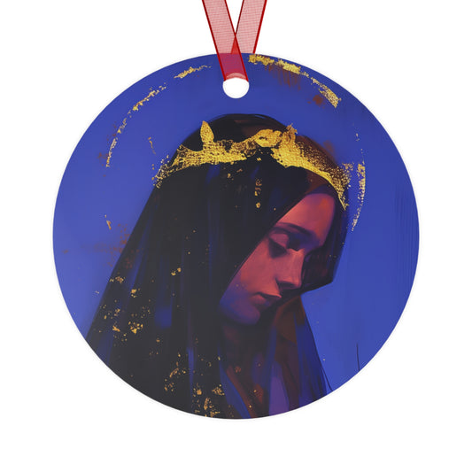 Mary, Mother of God - Queen of Heaven and Earth Metal Ornament - Religious Holiday Christmas Ornament and Keepsake - Catholic Keepsake