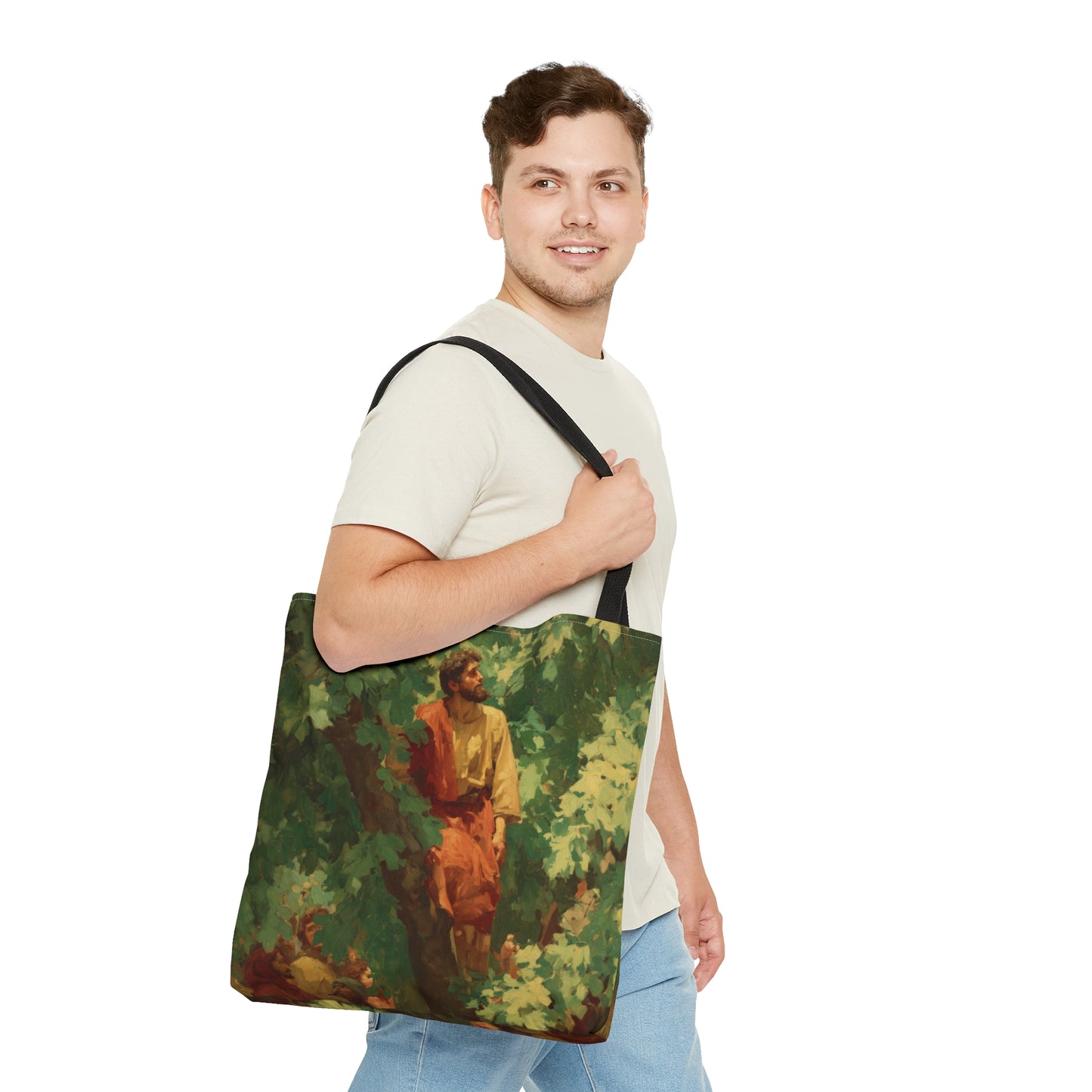 Zacchaeus - Tote Bag - Large Medium Small Faith Art Bag - Catholic Faith Purse