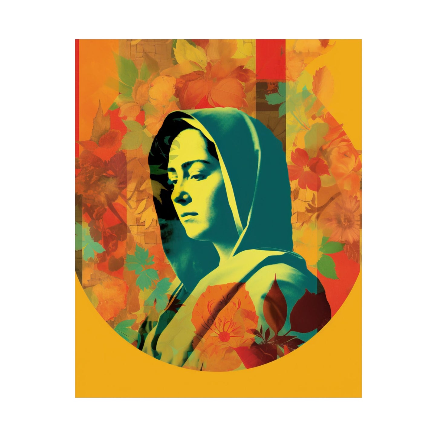 Mary The Blessed Virgin - Sanctified Souls Print - Multiple Sizes - Premium Matte Vertical Poster - Pop Surreal Lowbrow Art Style