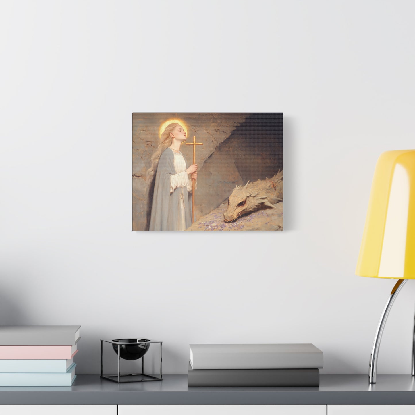 Saint Margaret of Antioch -  Museum Wrapped Canvas - Sanctified Souls Print - Religious Art for your Home - Catholic Patron Saint Art