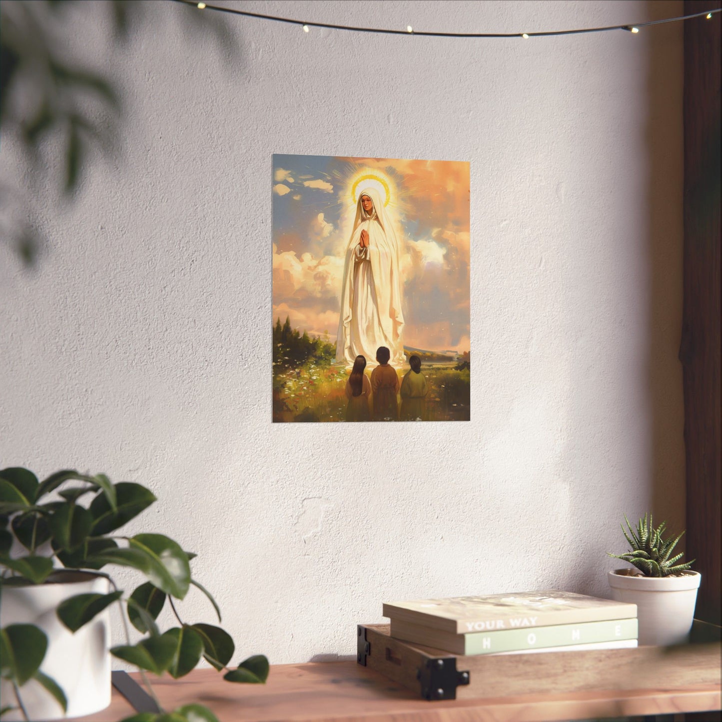 Our Lady of Fátima Poster Print - Sanctified Souls Print - Multiple Sizes - Premium Posters - Catholic Art for your home