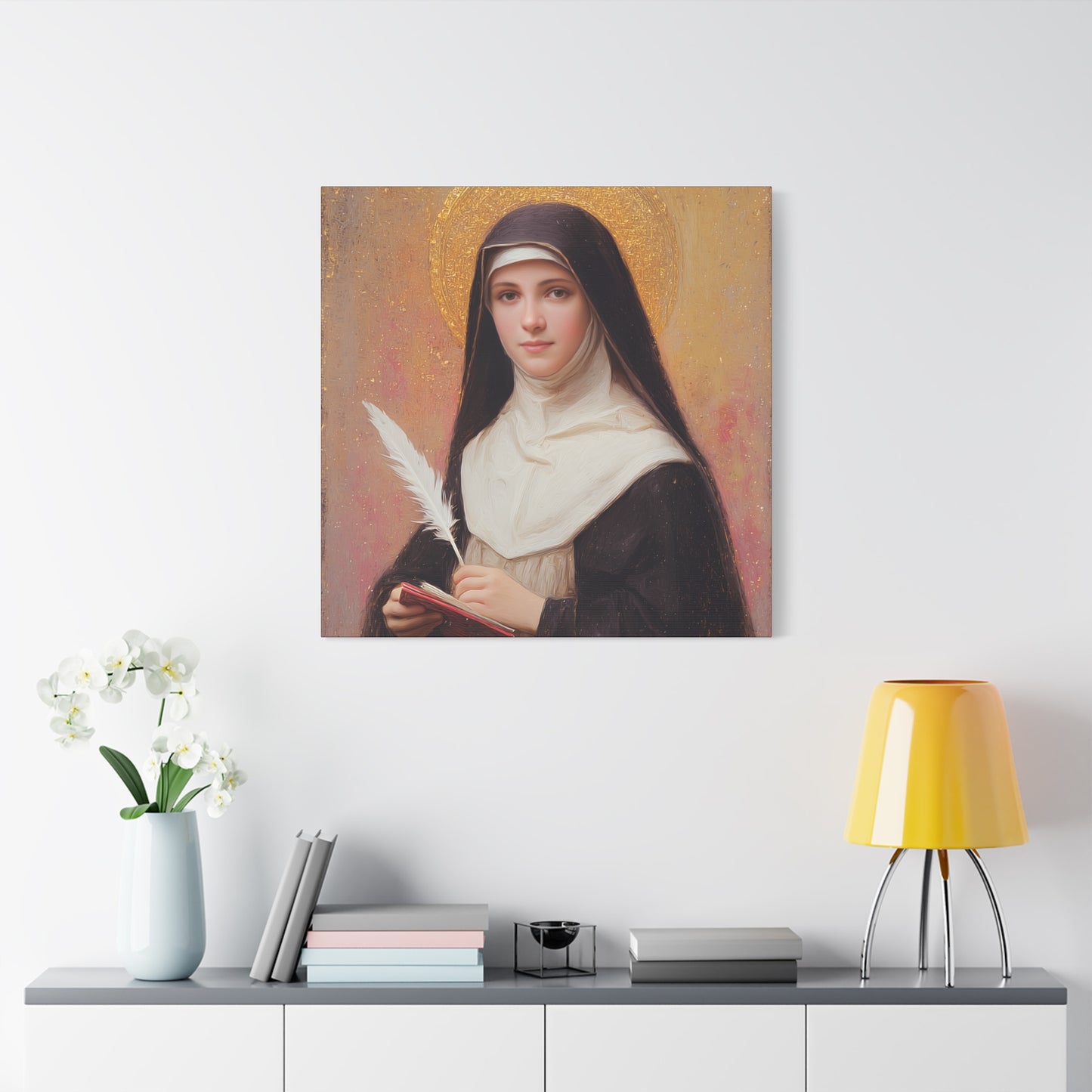 Saint Mechtildis / Mechtide of Hefta / Mechthild of Hackeborn - Gallery Wrapped Canvas - Print - Religious Art for your Home - Catholic Art