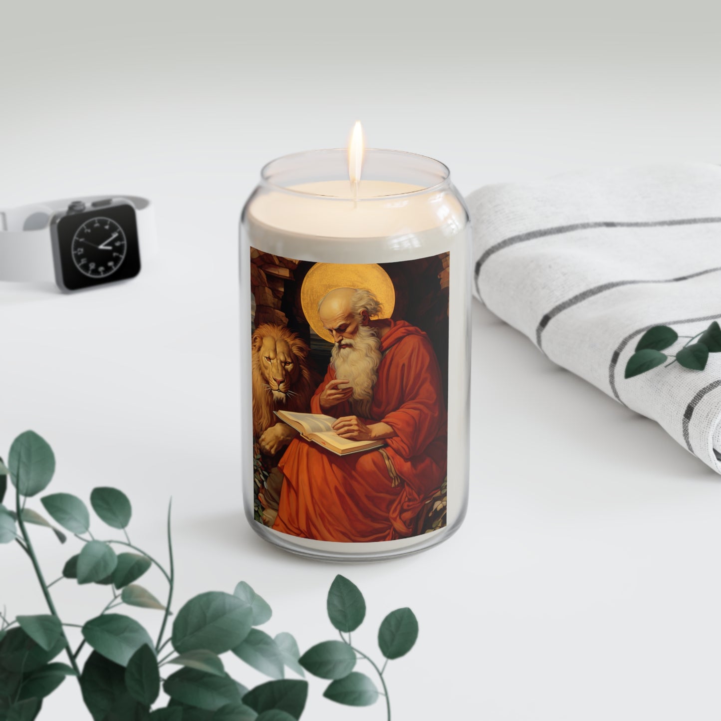 Saint Jerome - Scented Prayer Candle, 13.75oz - Tall Size - Religious Prayer Candle - Catholic Art