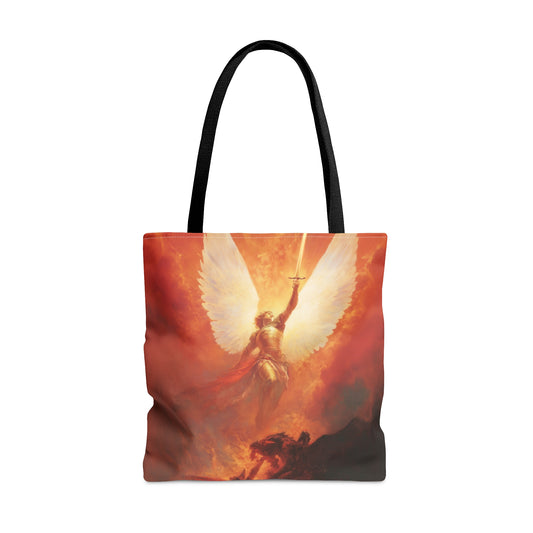 Saint Michael the Archangel - Tote Bag - Large Medium Small Faith Art Bag - Bible Study Faith Purse - Double Sided