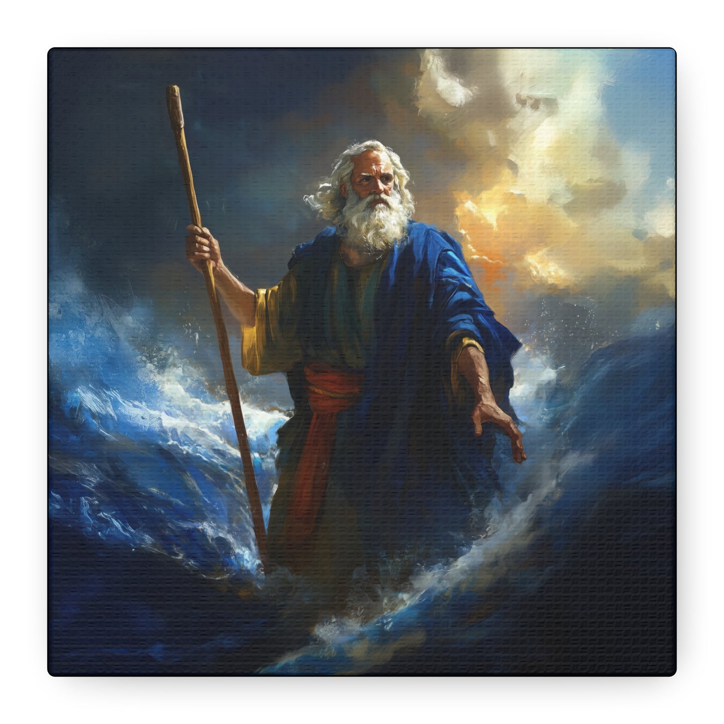 Moses Before the Trembling Sea - Gallery Wrapped Canvas - Print - Religious Art for your Home - Catholic Art