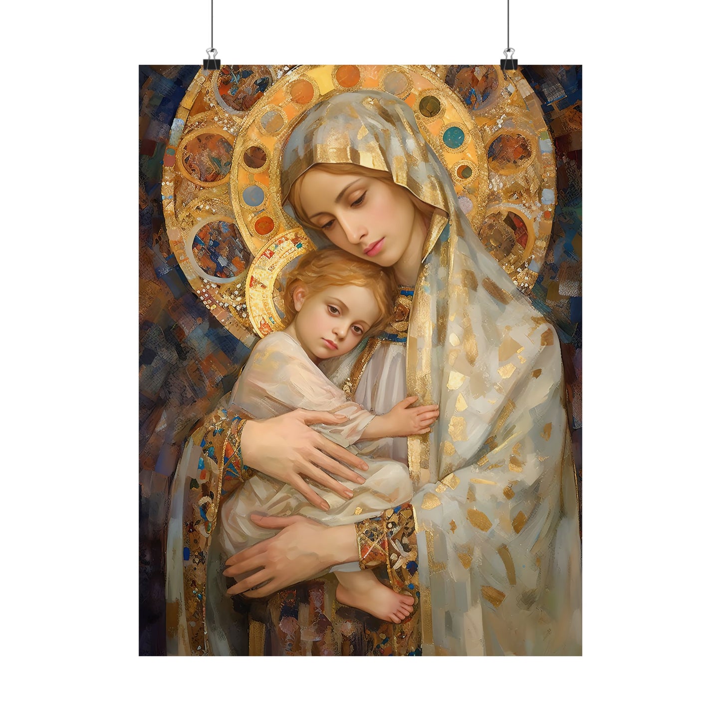 Madonna and Child - Print - Sanctified Souls Print - Multiple Sizes - Premium Matte Vertical Posters - Mary and the Christ Child