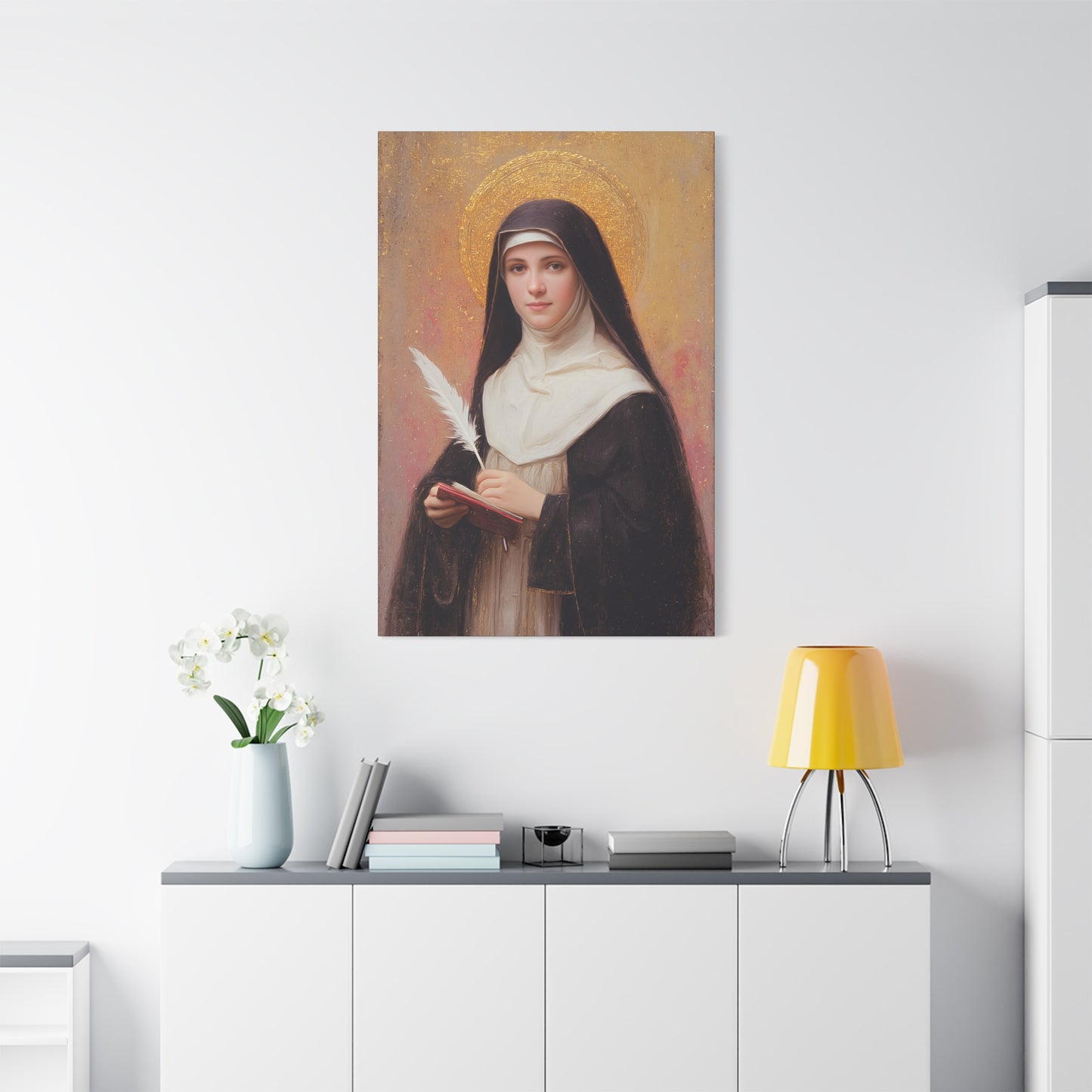 Saint Mechtildis / Mechtide of Hefta / Mechthild of Hackeborn - Gallery Wrapped Canvas - Print - Religious Art for your Home - Catholic Art