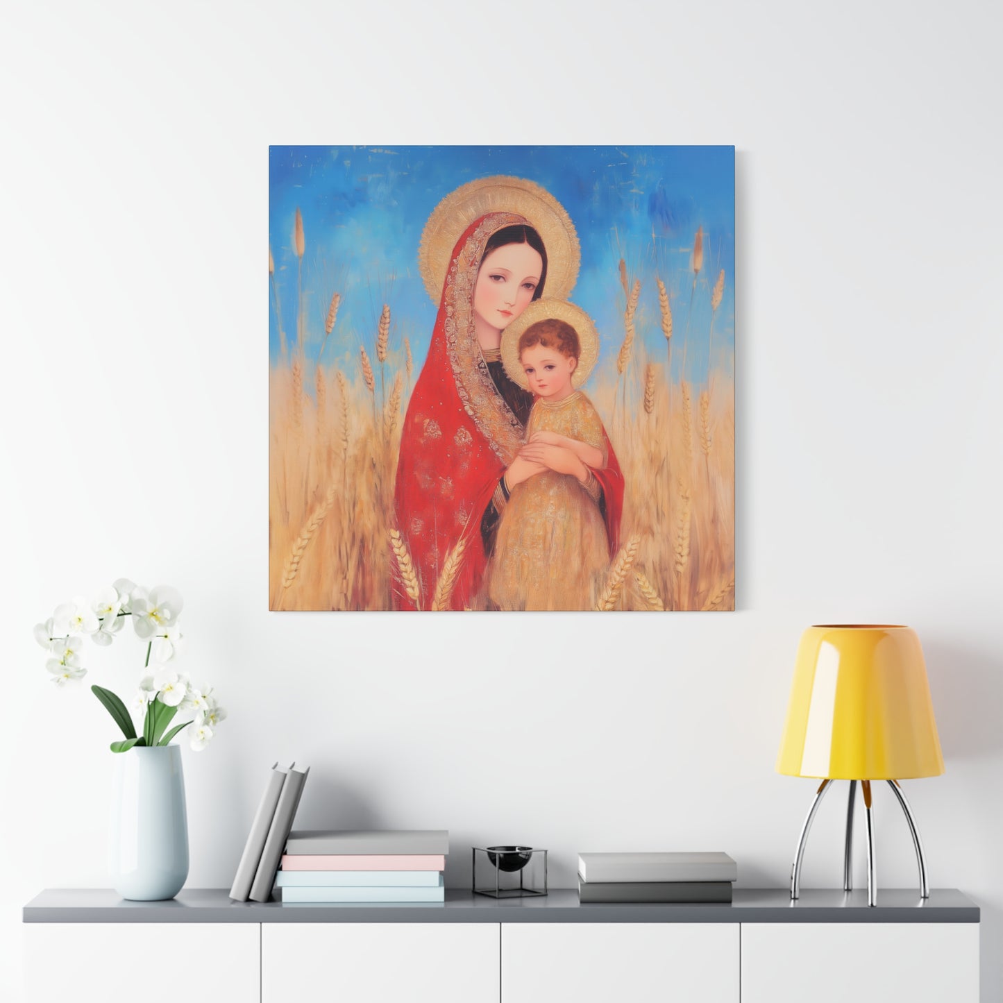 Our Lady of the Harvest  - Multiple Sizes - Catholic Home art - Museum Wrapped Canvas - Sanctified Souls Print