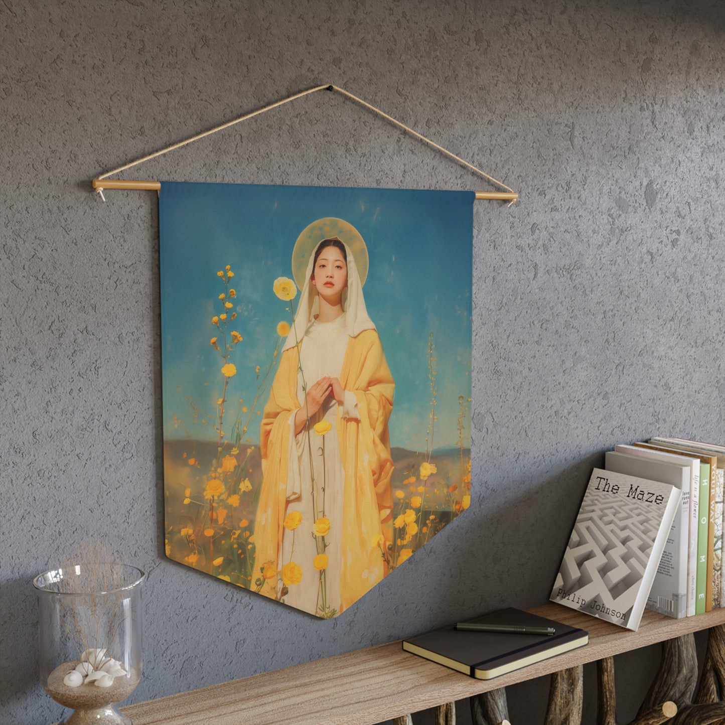 Saint Agatha Lin - Wall Banner / Wall Hanging - Christian Art - Prayer room - 18" x 21"