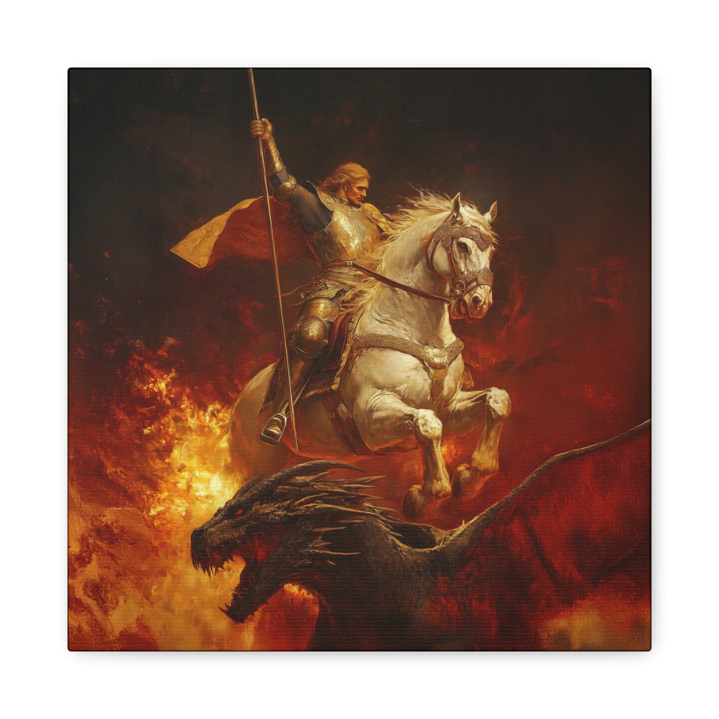 Saint George -  Museum Wrapped Canvas - Sanctified Souls Print - Religious Art for your Home - Catholic Patron Saint Art