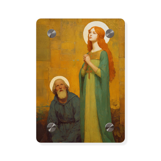 Saints Cyprian and Justina Wall Art Panel - Ready to Hang Acrylic Print - Catholic Saint Art - Patron Saint Print - Martyr Art