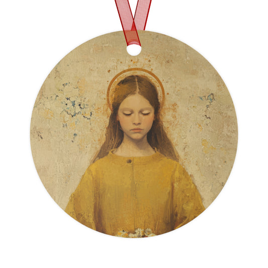 Saint Lucy Metal Ornament - Religious Holiday Christmas Keepsake - Religious Catholic Tree Ornament - Christmas Gift