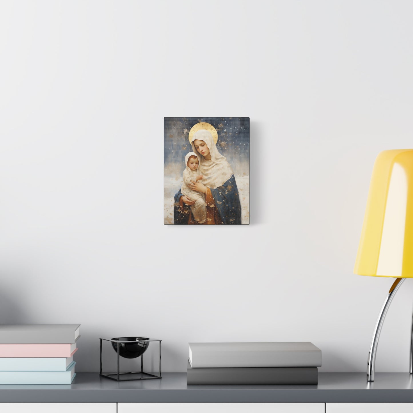 Winter's Grace : Our Lady of the Snows Canvas Print - Multiple Sizes - Catholic Home art - Gallery Wrapped Canvas - Sanctified Souls Print