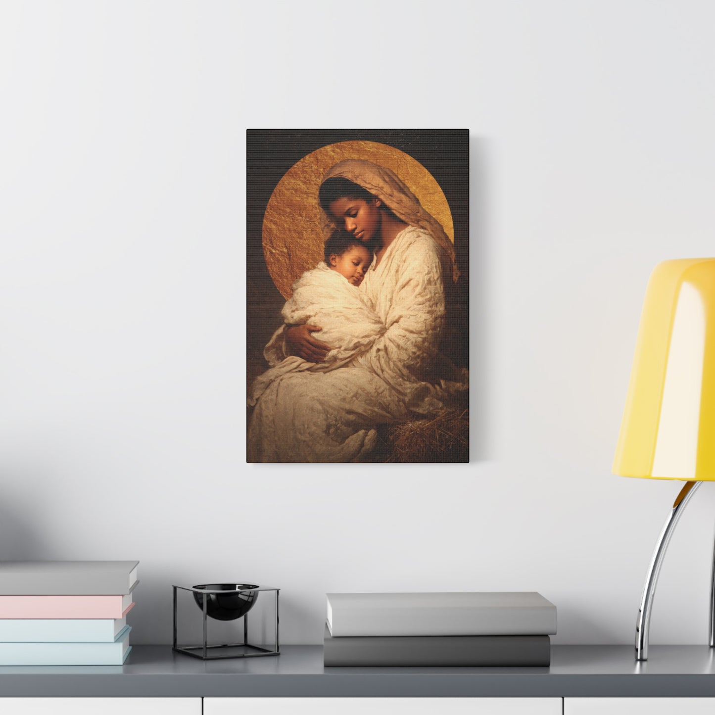 Our Lady of the Manger - Mother Mary and the Christ Child - Gallery Wrapped Canvas - Print - Religious Art for your Home - Catholic