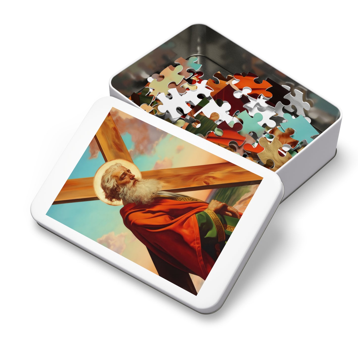Saint Andrew the Apostle - Puzzle and Keepsake Tin - Religious (30, 110, 252, 500,1000) - Religious Puzzle - Gifts for Catholics