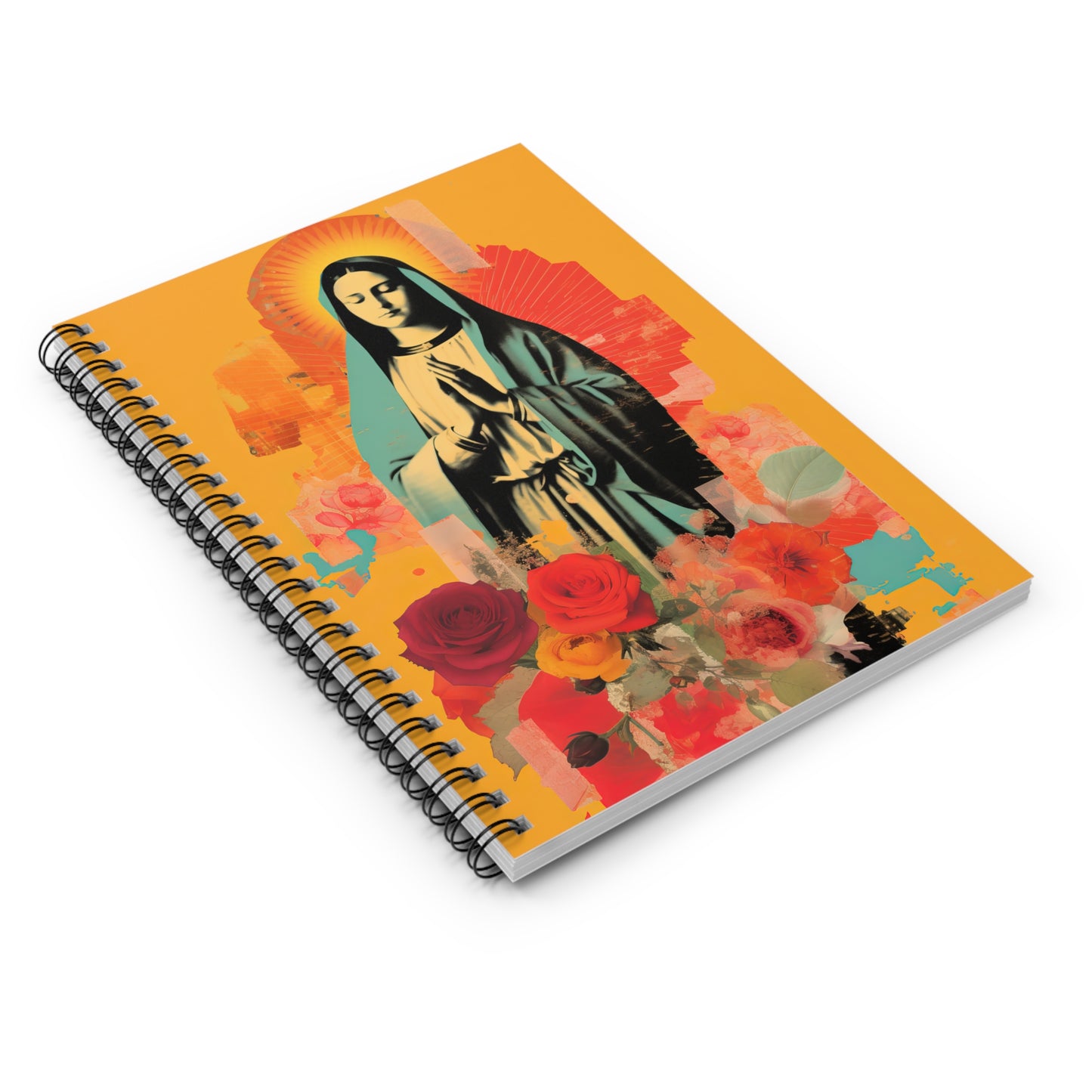 Roses of Tepeyac - Our Lady of Guadalupe  - Sanctified Souls Art - Religious Based Notebook - Spiral Notebook - Ruled Line