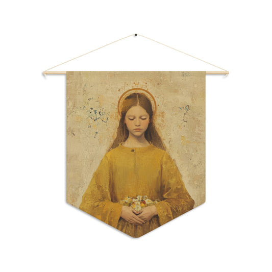 Saint Lucy Pennant / Banner / Wall Hanging - Prayer room art - 18" x 21" - Catholic prayer Religious - Large Print