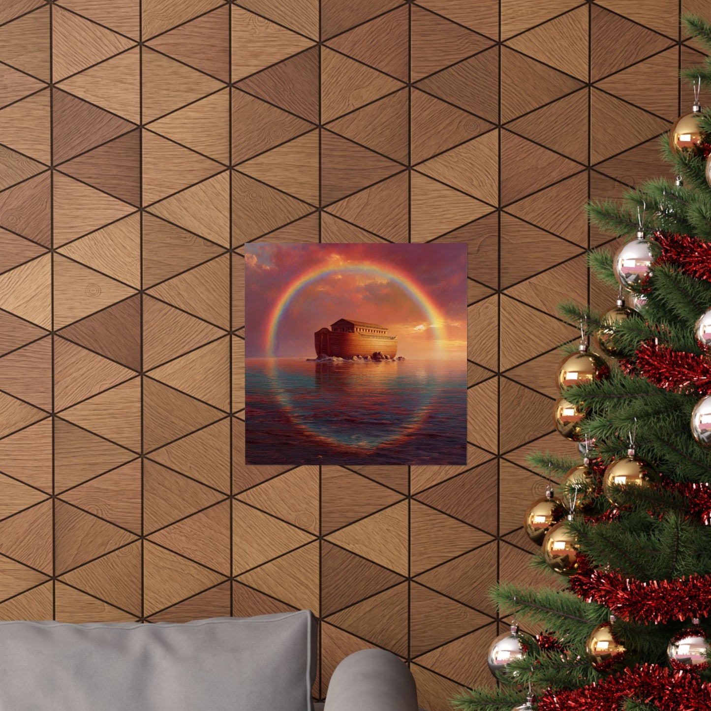 Sheltered Beneath the Covenant Sky - Noah's Ark - Sanctified Souls Print - Multiple Sizes - Premium Matte Vertical Posters