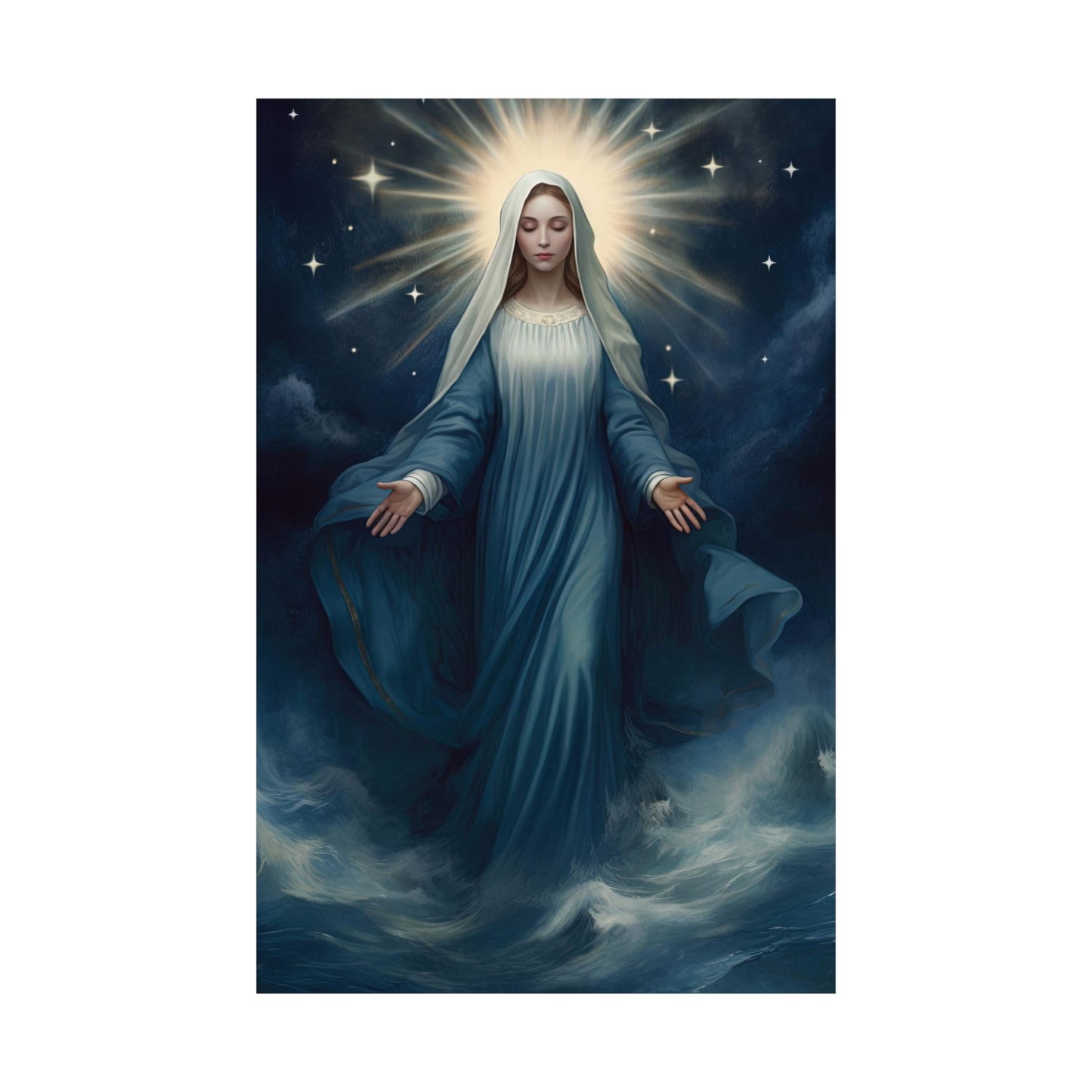Our Lady, Star of the Sea - Sanctified Souls Print - Multiple Sizes - Premium Matte Vertical Posters - Stella Maris Print